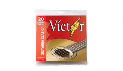 Juego de Cuerdas Victor 20 Para Guitarra Acústica  Nylon Negro Con Borla
